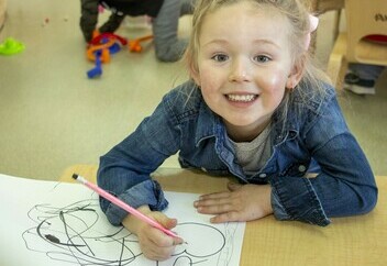 Student in a Kindergarten class